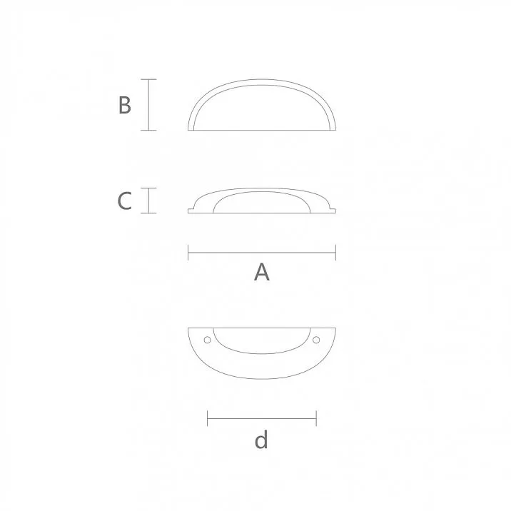 Shell-shaped handle drawing