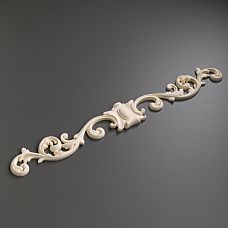 Carved polyurethane overlay NPU-170, decorative element 580x74x15 mm for furniture and doors. Luxurious Stavros design for painting