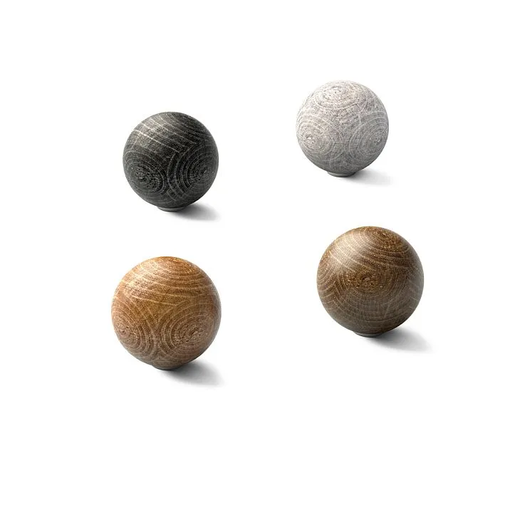 ORB HL-002M furniture handle made of oak or beech, spherical shape, suitable for dressers, cabinets, and kitchen fronts