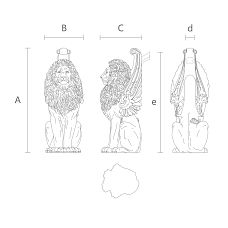 Vector drawing for grand staircase post, left
