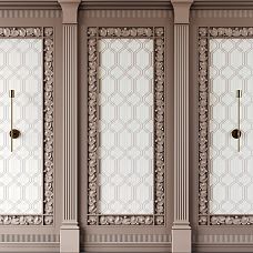 Резная пилястра PLM-018 фото в интерьере на стене