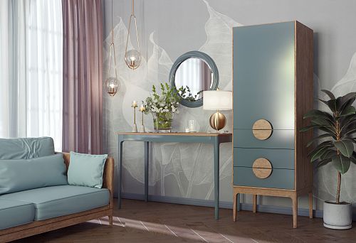 Elegant wooden tables with carved legs in classic and modern design