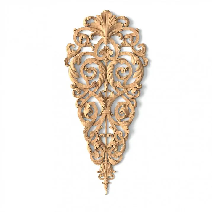 Резьба по дереву с цветочным узором - резная накладка N-329 для стен и потолков