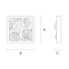 Чертеж деревянной накладки с ракушками, резная розетка R-083