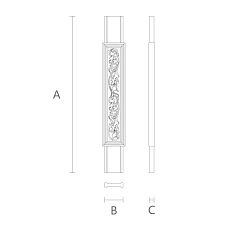 Carved flat wooden baluster for staircase L-093.1 drawing