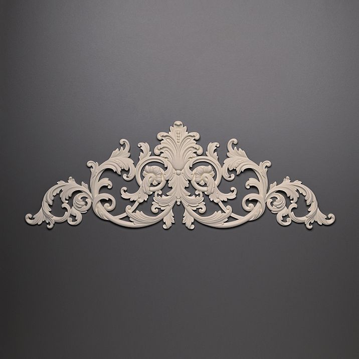 Elegant floral polyurethane molding for facade decoration photo