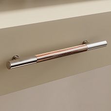 Oscar HL-061-1M furniture handle made of solid wood with Stavros stainless steel, elegant design for kitchens, cabinets, dressers, with protective coating