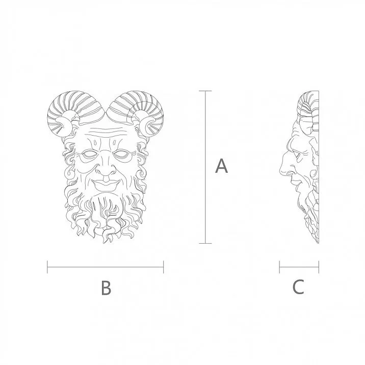 Маскарон M-011 - натуральная красота дерева чертёж