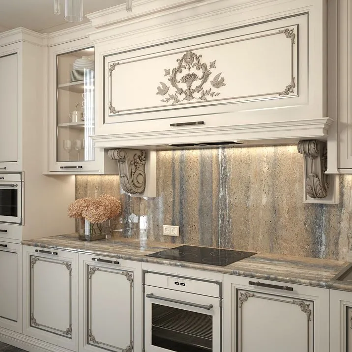 Деревянный кронштейн для мебели в интерьере кухни  KR-032