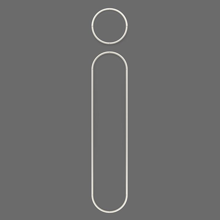 Wall molding decor kit CPU-3-5 made of polyurethane &mdash; separate round frame and elongated arched frame, front view