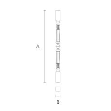Elegant wooden baluster L-028 for wooden staircase drawing