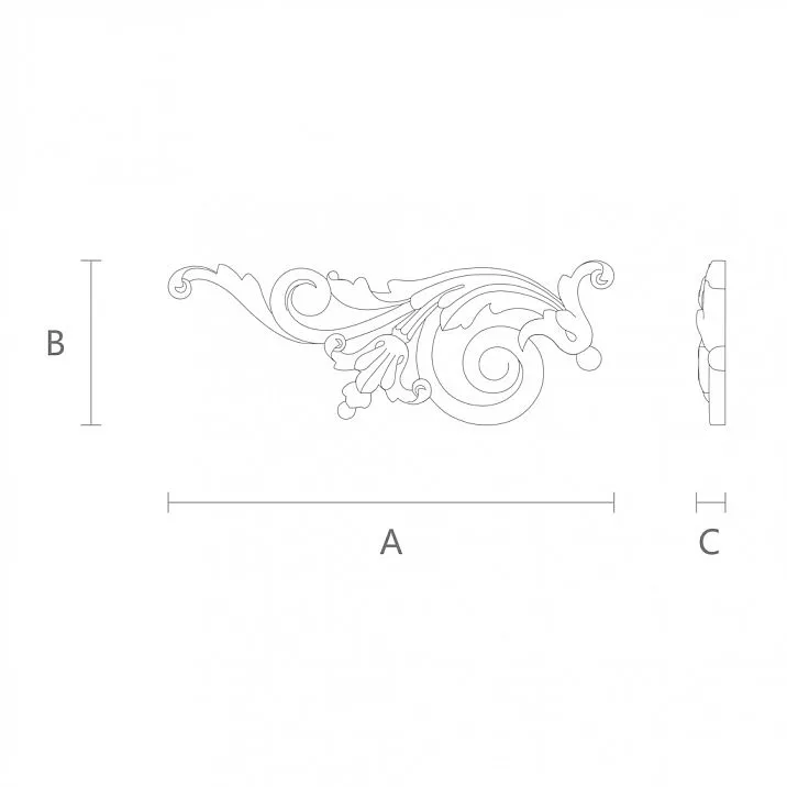 Резное изделие N-N-186L для создания уникального интерьера чертеж