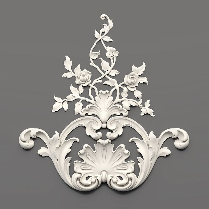 Relief decoration NPU.VRS-002 with floral ornament