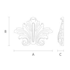 Wooden carved decoration for home and office - overlay N-006 drawing