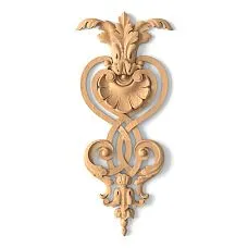 Wooden decorative overlay with carved pattern