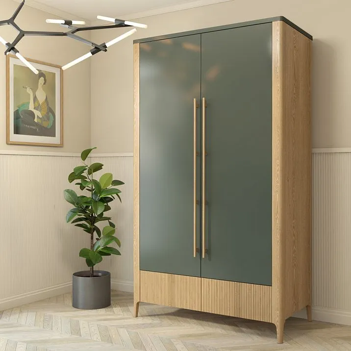 Геометрическая мебельная ножка MN-186-2 из дерева для шкафа в интерьере фото