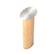 Furniture Leg MN-241 with Mounting Plate from Beech 742 mm Height for Mounting to the Top