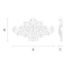 Резная накладка из дерева от магазина декора Stavros чертеж