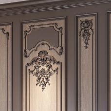 Elegant wall with installed molding decor NPU.VRS-005 in classic style