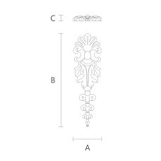 Carved Wooden Insert N-081 Wooden Decor Drawing