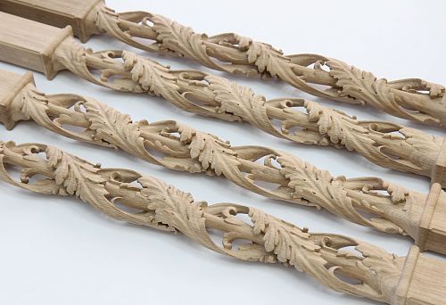 Carved Wooden Decor &mdash; Balusters with Intricate Ornamentation from Solid Wood, Premium Interior Design