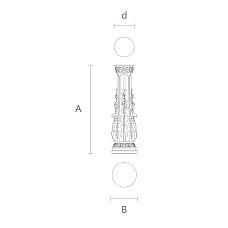 Drawing of initial post for wooden staircase