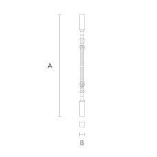 Балясина для лестницы L-045 из дуба или бука - качественное и недорогое комплектующее для лестницы из дерева чертеж