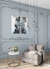 Wooden decor in classic style with floral motifs in interior