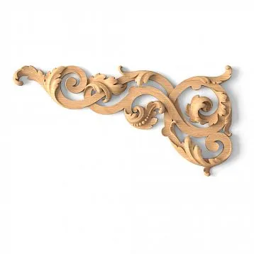 Wooden carved item with floral composition N-339R