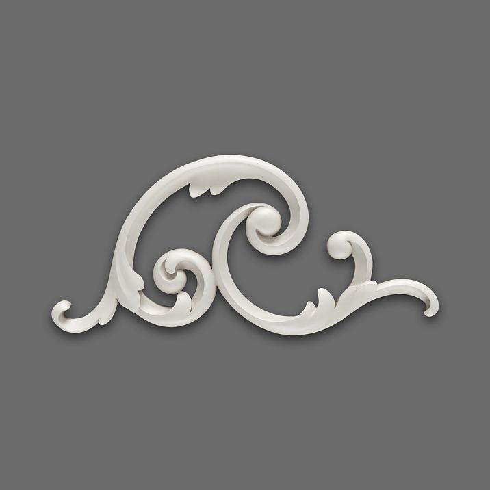 Carved decoration NPU-298L made of polyurethane on a gray background