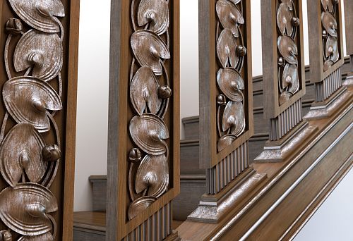 Decorative Wooden Balusters for Stylish Staircase Railing