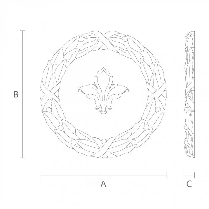 Резная накладка N-029 из дерева чертеж