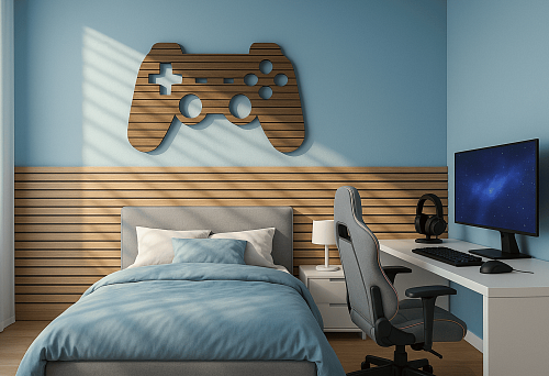 Интерьерная рейка 16×40×2800 МДФ в оформлении игровой комнаты