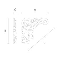 Elegant carved pattern on the wooden insert N-212R drawing