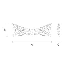 Carved Wooden Insert N-030, size 220 mm, available in four sizes drawing