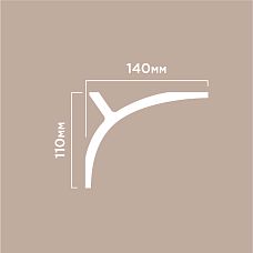 Cornice A178 POLYSTYRENE HI WOOD 110mm x 140mm x 2.0m. Drawing