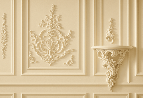 Italian solid wood furniture &mdash; exquisite carved decoration on the wall