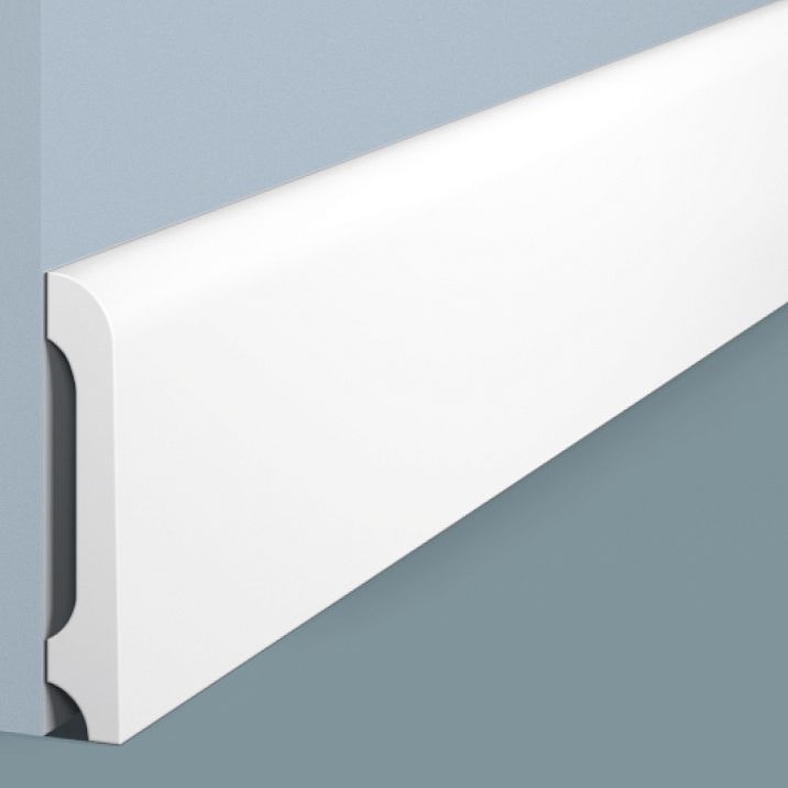 HI WOOD high-density polystyrene floor baseboard B80B, 80&times;14 mm, close-up