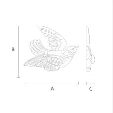 Carved Applique N-476L in the Shape of a Bird &mdash; Drawing