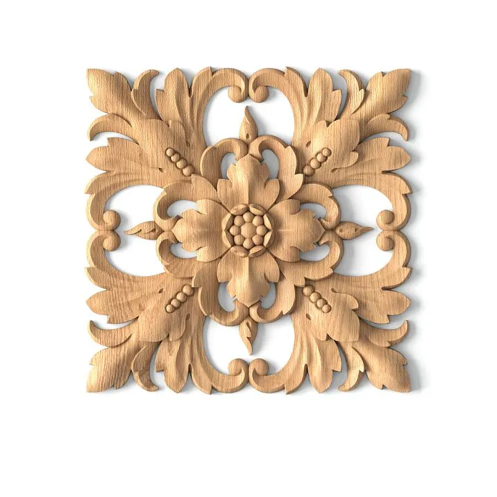 Carved wood decor - carved overlay NN-319 with floral pattern in classicism style