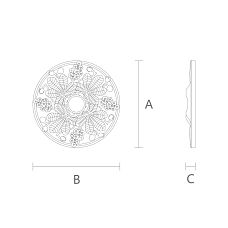 Carved Rosette from Oak R-007 Drawing
