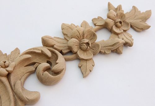 Wooden carved decor with floral motifs &mdash; exclusive inlays for interiors, manufactured in Omsk