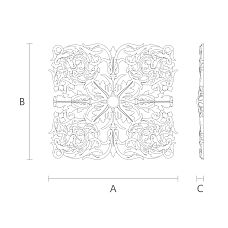 Накладка из дерева N-196 с резьбой в виде кружева чертеж