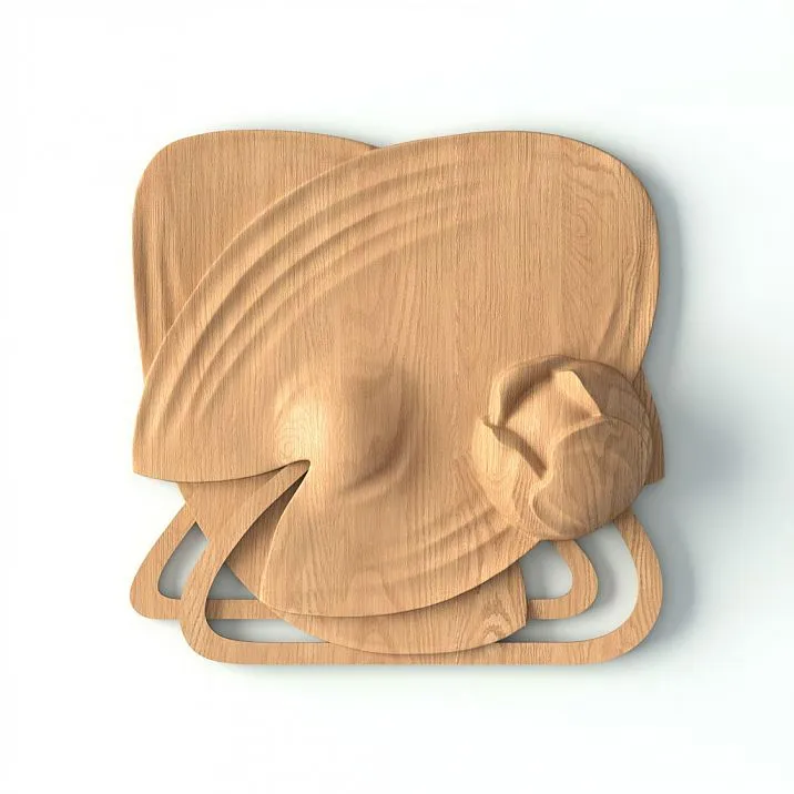 Carved Rose R-063R with Water Lily Pattern