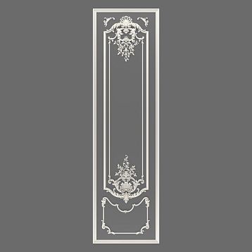 CPU-5-4 'Versailles' Molding Decor &mdash; Tall vertical panel with upper overlay and lower ornament, classic wall frame.