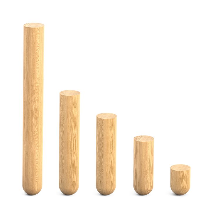 Turned furniture legs MN-234 made of oak in various sizes