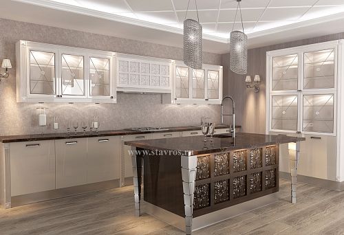 Luxury kitchen furniture from the manufacturer Stavros. Photos of kitchen sets, tables, chairs, and other kitchen furniture elements.