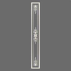 CPU-5-8 'Versailles' Molding Decor Kit &mdash; Vertical panel with double central ornament and corner accents, 3D visualization