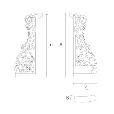 Drawing of a carved wooden support column