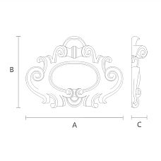 Floral wood carving on overlay N-345 drawing